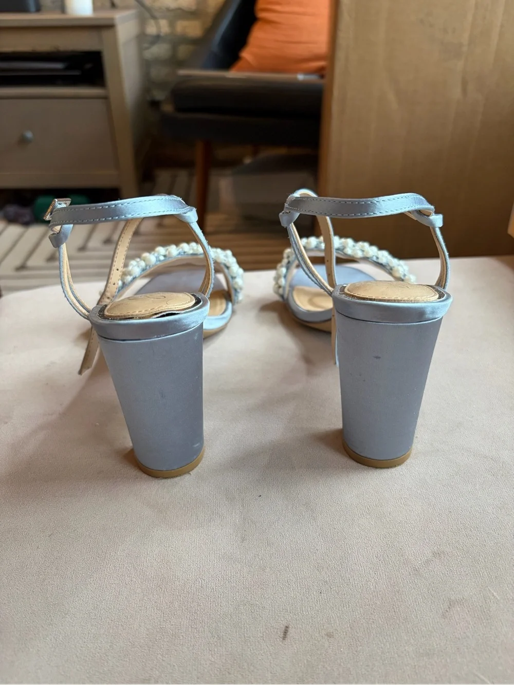 Light blue bridal heels